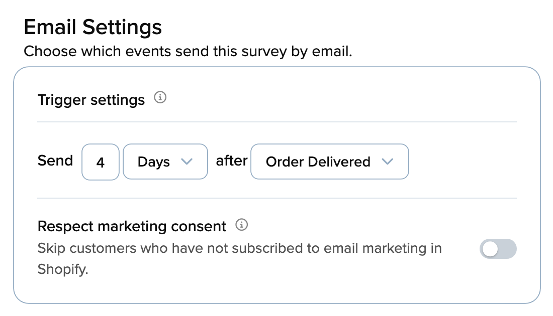 Email Settings: trigger and marketing consent
