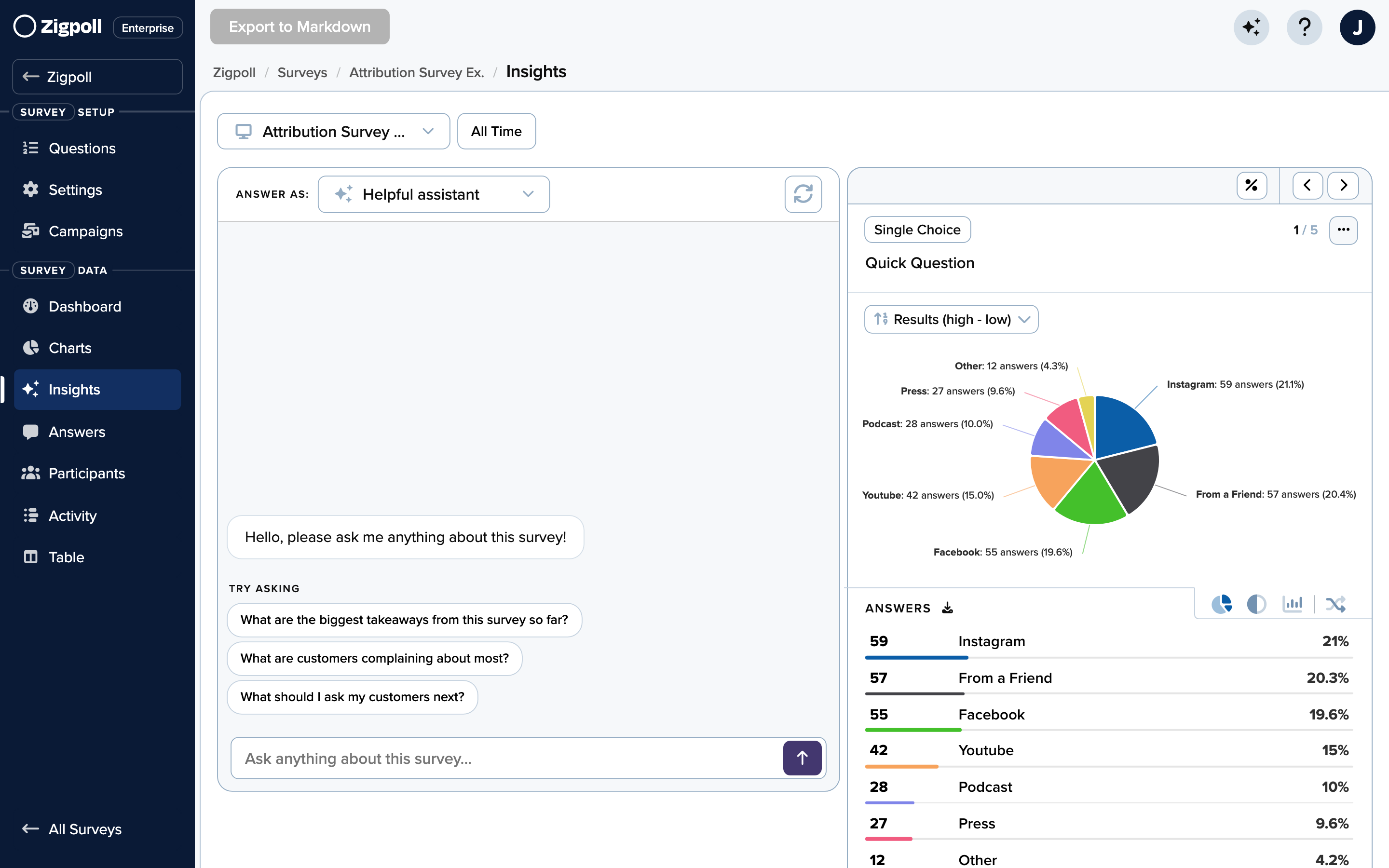 The Insights chat